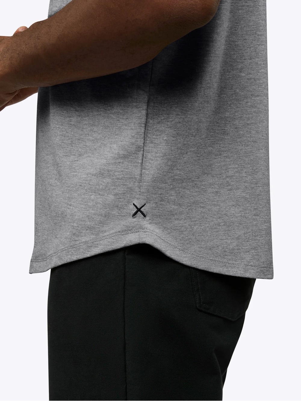 CUTS AO Henley Curve-Hem - M Heather Grey - Picture 4 of 6